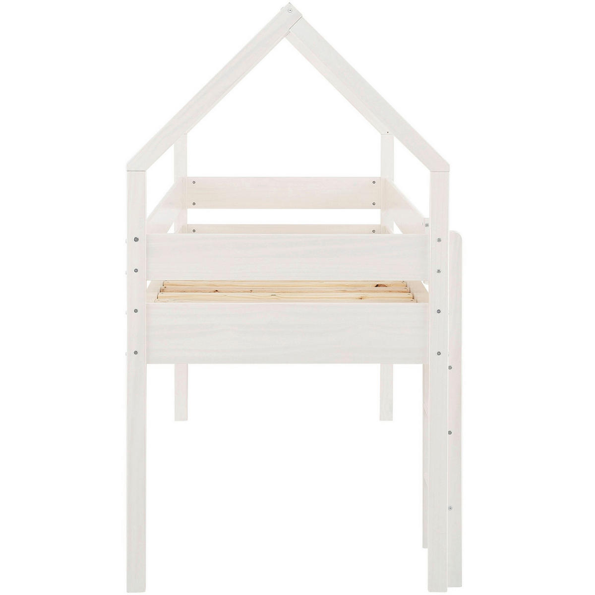 HAUSBETT Leiter, Lattenrost 90/200 cm  in Weiß  - Naturfarben/Weiß, MODERN, Holz (90/200cm) - MID.YOU