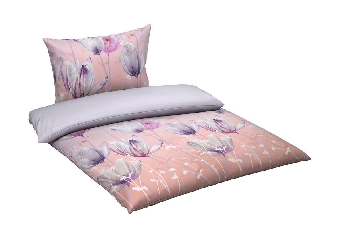 WENDEBETTWÄSCHE -teilig Satin, Flachgewebe 140/200 cm  - Flieder, Basics, Textil (140/200cm) - Esposa