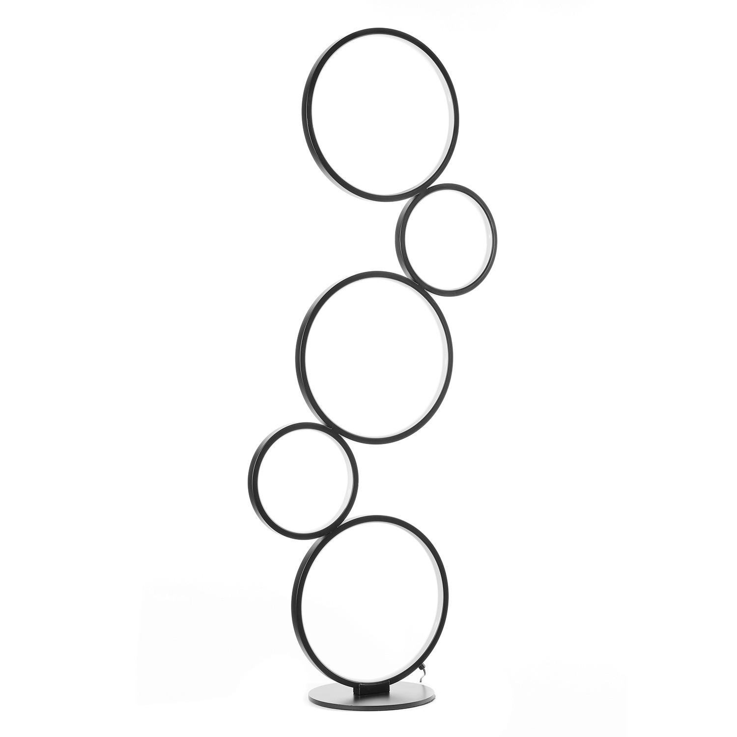 LED-STEHLEUCHTE 5045 RINGS 60/60/116 cm   - Titanfarben/Schwarz, Design, Kunststoff/Metall (60/60/116cm)