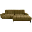 ECKSOFA inkl.Funktionen Olivgrün Chenille  - Schwarz/Olivgrün, MODERN, Textil/Metall (300/195cm) - Xora