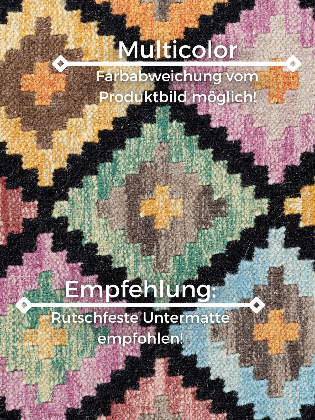 LÄUFER 60/190 cm Kamal  - Multicolor/Schwarz, Design, Textil (60/190cm)