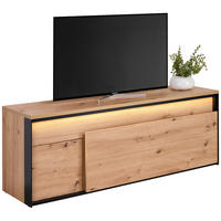 TV-ELEMENT WOHNZIMMER Schwarz, Eiche Artisan  155/55/41 cm  - Schwarz/Eiche Artisan, Design, Holzwerkstoff/Kunststoff (155/55/41cm) - Hom`in
