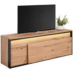 TV-ELEMENT WOHNZIMMER WOHNZIMMER Schwarz, Eiche Artisan  155/55/41 cm  - Schwarz/Eiche Artisan, Design, Holzwerkstoff/Kunststoff (155/55/41cm) - Hom`in