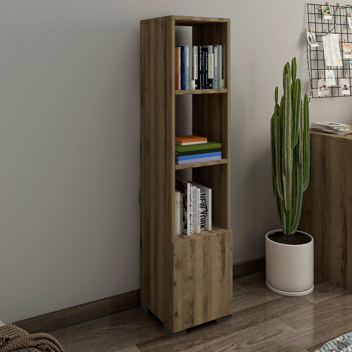 BOKHYLLA i 31/136/30 cm nötfärg  - nötfärg, Design, trämaterial (31/136/30cm) - Livetastic