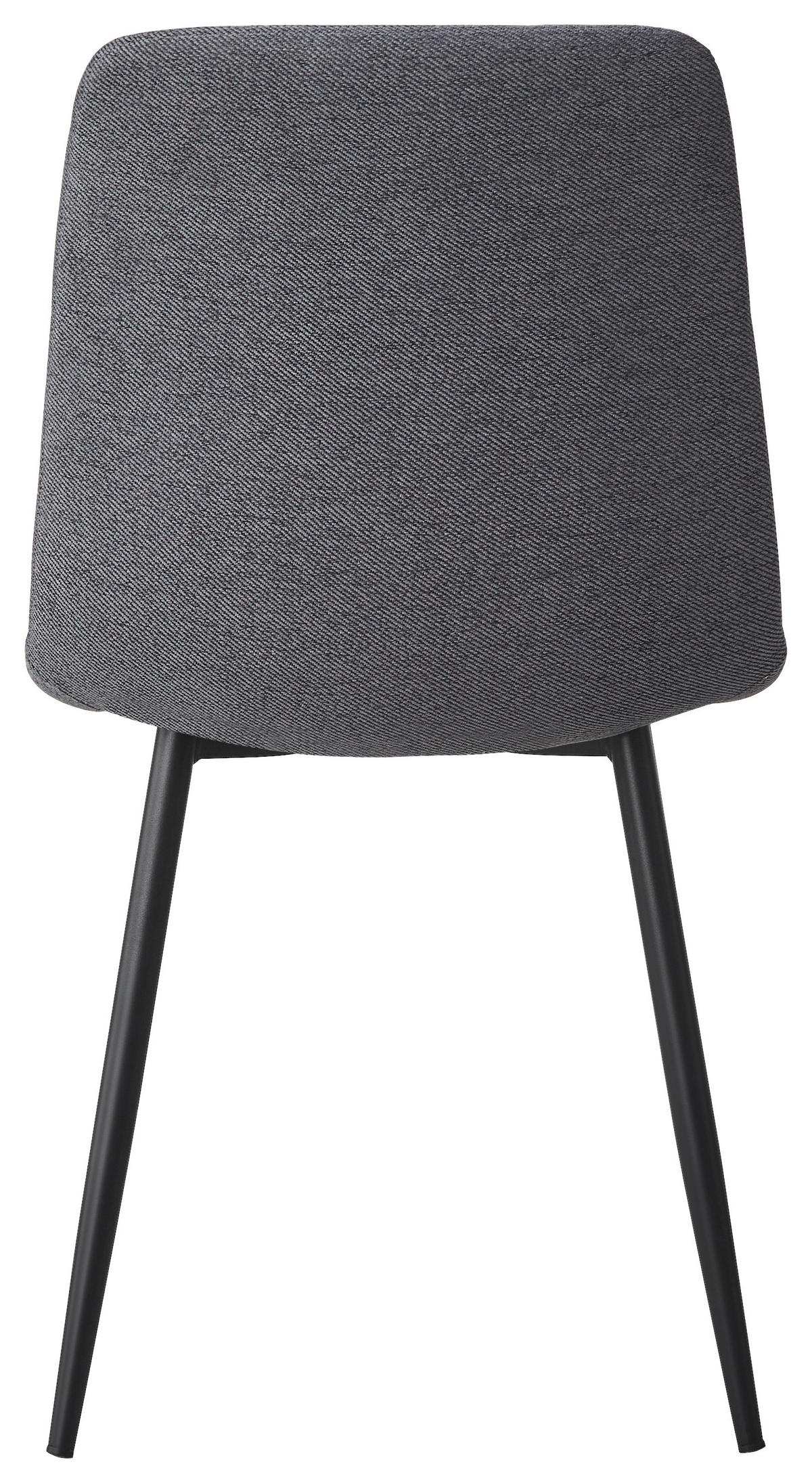 STUHL Webstoff Grau, Schwarz  - Schwarz/Grau, Design, Textil/Metall (45/86.5/55cm) - Stylife