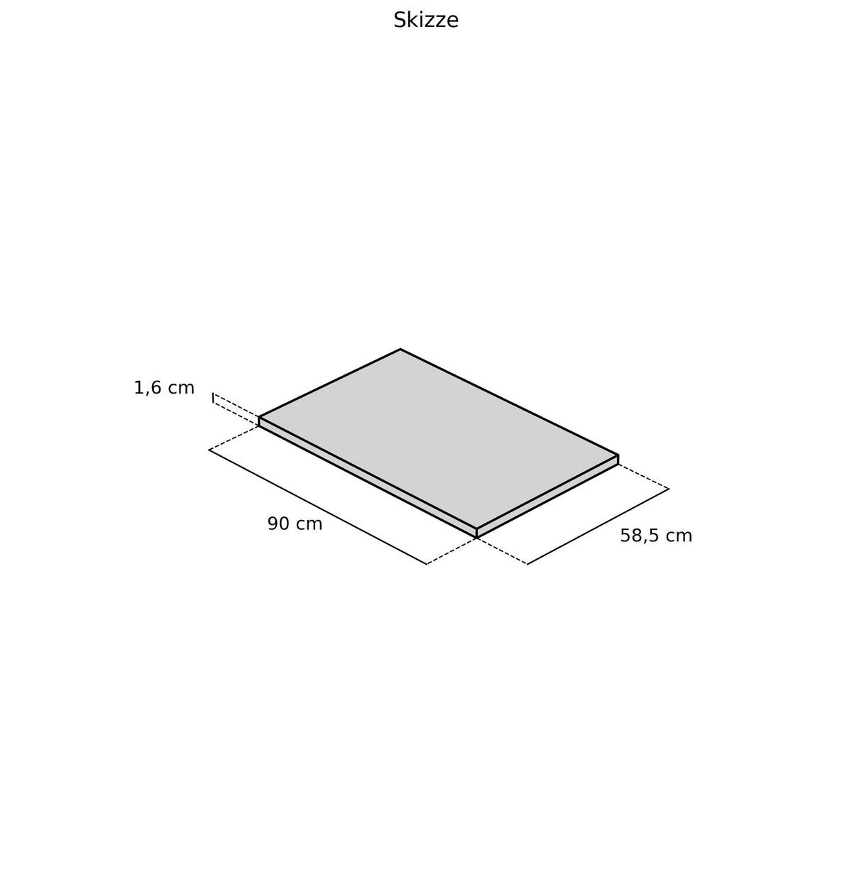 ABDECKBODEN 90/1,6/58,5 cm  - Weiß, Basics, Holzwerkstoff (90/1,6/58,5cm) - Impuls