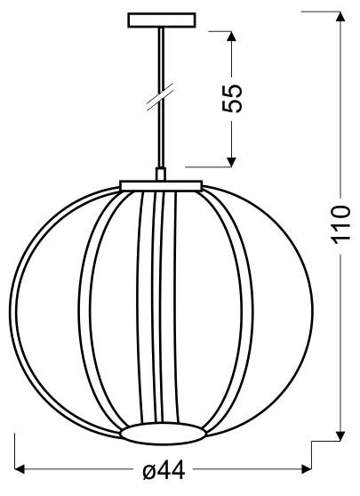 LED-HÄNGLAMPA Cansas 44/44/110 cm  - kromfärg/svart, Basics, metall/plast (44/44/110cm)