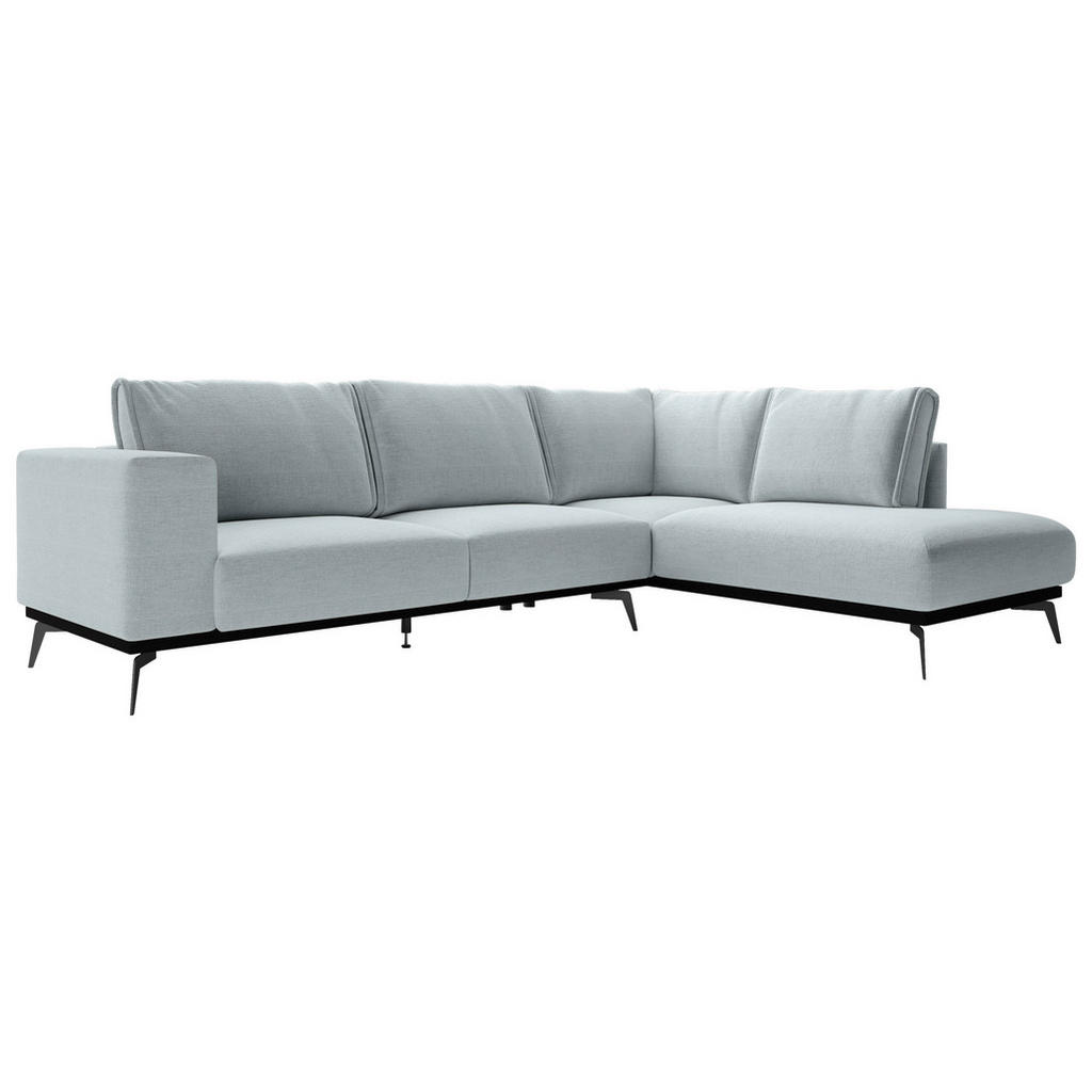 Thumbnail - Mid.you Ecksofa, Hellgrau, Holz, Textil, 6-Sitzer, Füllung: Polyurethan (Pur), Silikon, Ottomane rechts, L-Form, 293x200...