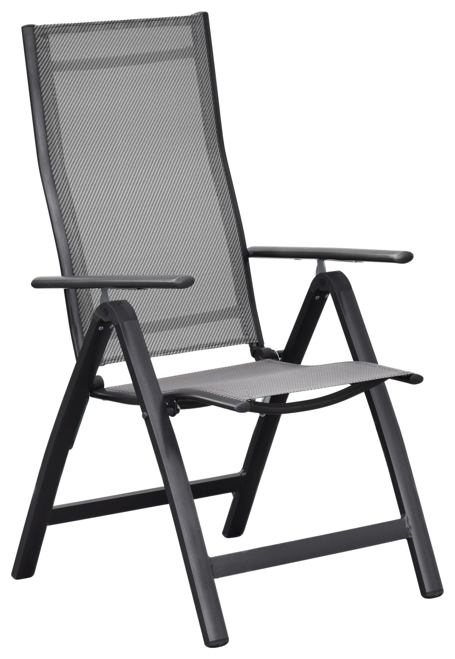 GARTENKLAPPSESSEL-SET Aluminium Braun, Graphitfarben  - Graphitfarben/Braun, MODERN, Textil/Metall - Gardenson