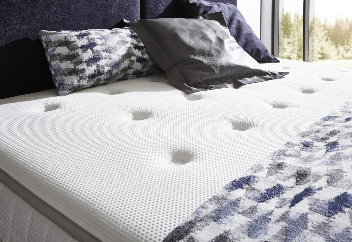 BOXSPRINGBETT 180/200 cm  in Anthrazit  - Anthrazit/Silberfarben, Konventionell, Textil/Metall (180/200cm) - Ambiente
