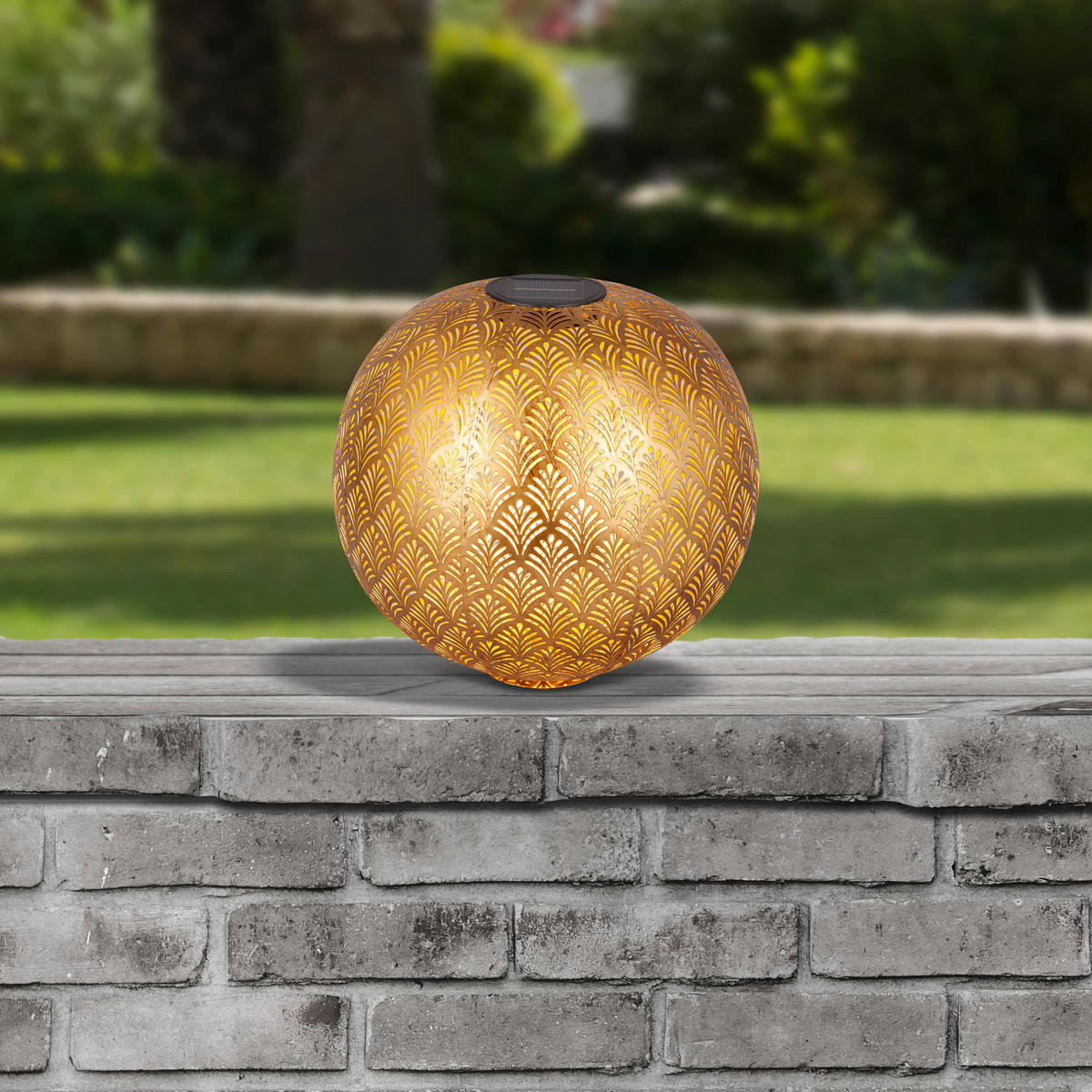 SOLARLEUCHTE - Goldfarben, Design, Kunststoff/Metall (30cm) - Ambia Garden