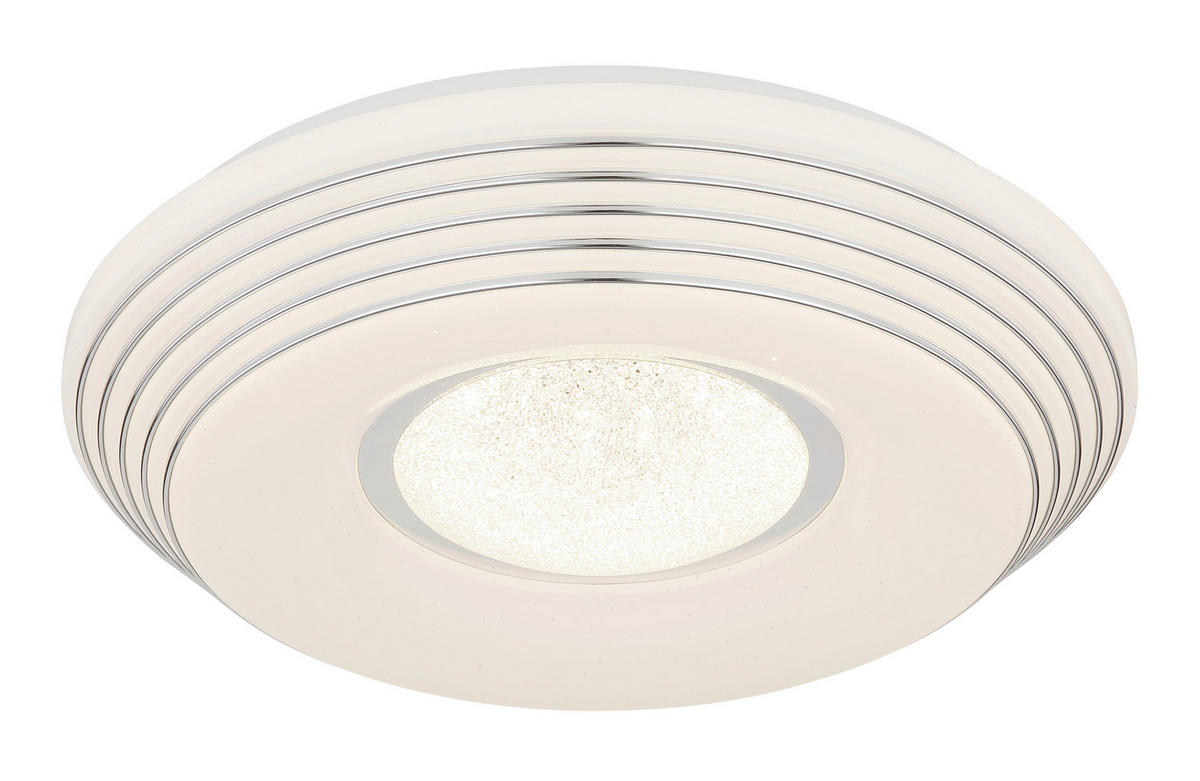 LED-DECKENLEUCHTE 39/8,3 cm   - Klar/Chromfarben, Design, Kunststoff/Metall (39/8,3cm) - Globo