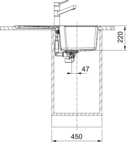 SPÜLE 114.0682.564  - Graphitfarben, Basics, Stein (75/50/22cm) - Franke