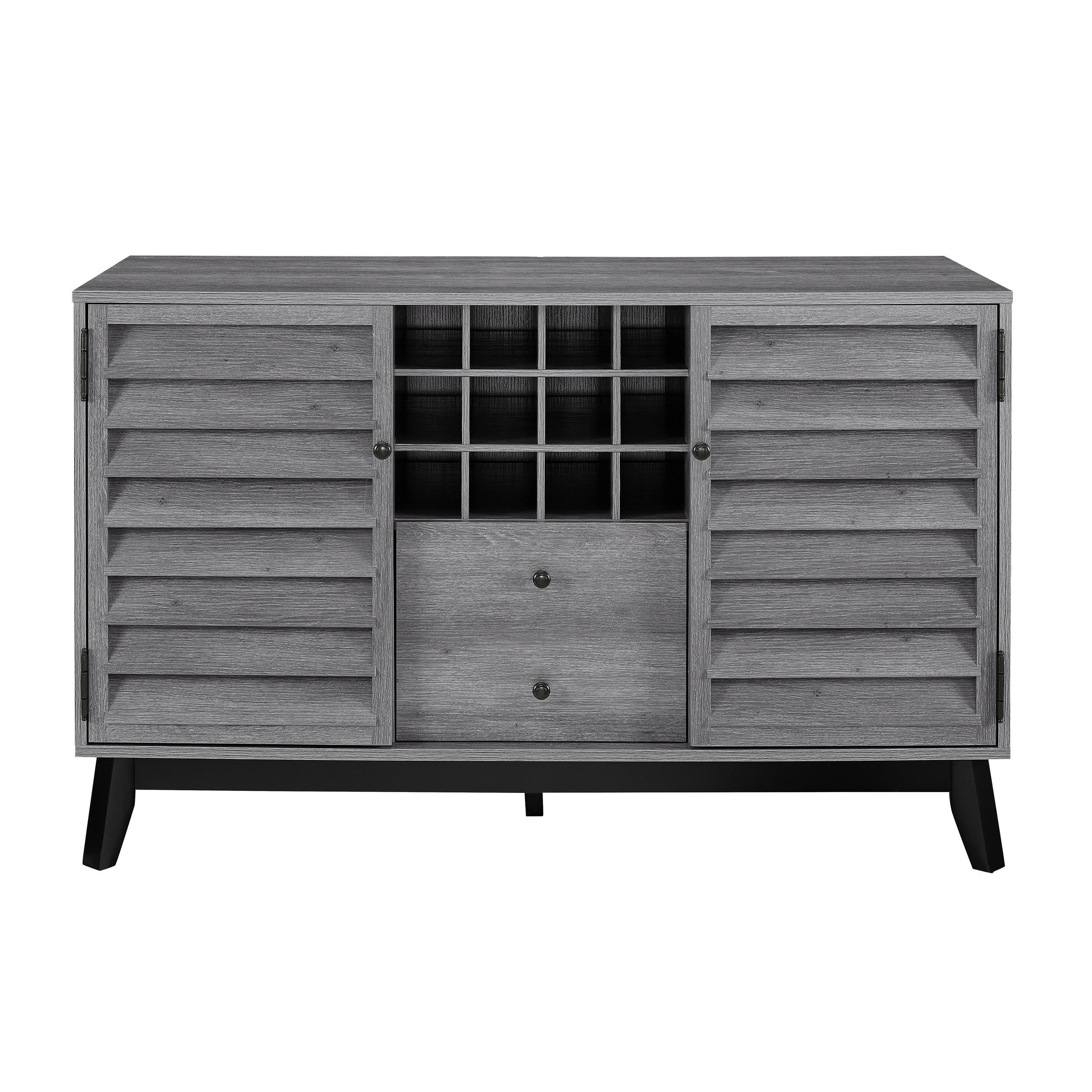WEINREGAL  - Eichefarben/Eiche grau, Design, Holzwerkstoff/Metall (120/76/48cm) - MID.YOU
