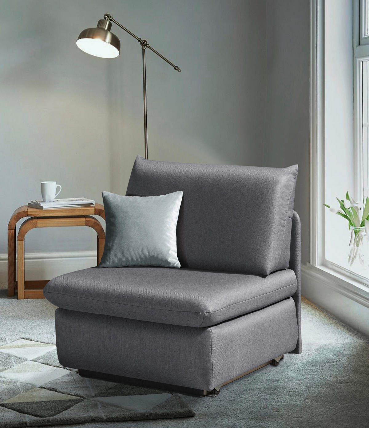 FEKVŐFOTEL textil szürke  - szürke, Design, textil (90/89/83cm) - Novel