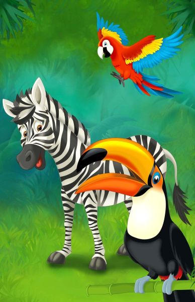 Kinderteppich Tiere Multicolor Dschungel Fieber 80x150 Cm