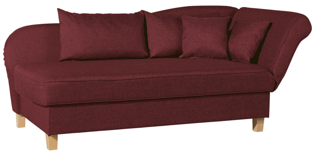RÉCAMIERE in Flachgewebe Rot  - Buchefarben/Rot, Design, Holz/Textil (190/88/82cm) - Max Winzer