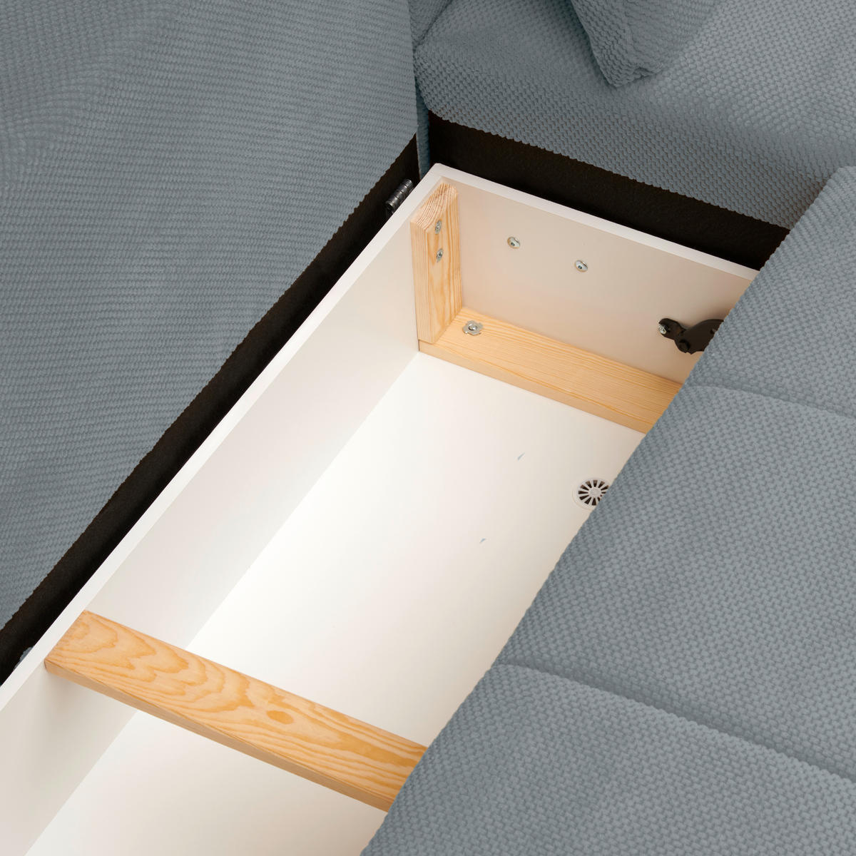 ECKSOFA inkl. Funktionen Grau Struktur, Plüsch  - Schwarz/Grau, Design, Textil/Metall (287/197cm) - Stylife