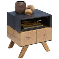 NOPTIERĂ in culoare lemn stejar, gri închis  - gri închis/culoare lemn stejar, Design, lemn/material pe bază de lemn (45/50/40cm) - Ambia Home