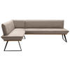 ECKBANK in Holz, Metall, Textil Schwarz, Eichefarben, Hellbraun  - Hellbraun/Eichefarben, Design, Holz/Textil (163/243cm) - Voleo