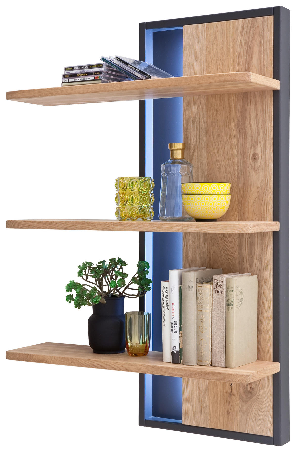 WANDREGAL 70/105/25 cm  - Eichefarben/Anthrazit, Design, Holz/Holzwerkstoff (70/105/25cm) - Livetastic