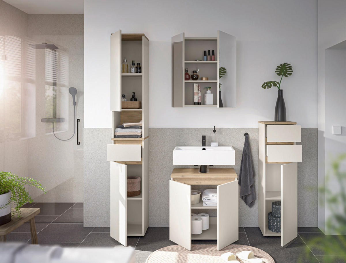 SPIEGELSCHRANK 60/69/15 cm  - Kaschmir, Design, Glas/Holzwerkstoff (60/69/15cm) - home24