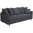 BIGSOFA  in Cord Anthrazit  - Anthrazit/Schwarz, Design, Textil/Metall (226/91/103cm) - Carryhome