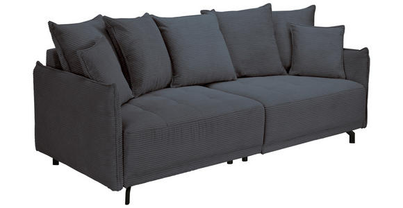 BIGSOFA in Cord Anthrazit  - Anthrazit/Schwarz, Design, Textil/Metall (226/91/103cm) - Carryhome