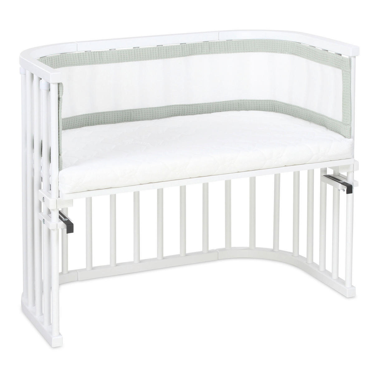NESTCHEN babybay Nestchen 3D Mesh  - Jadegrün, Basics, Naturmaterialien (200/24/2cm) - Tobi