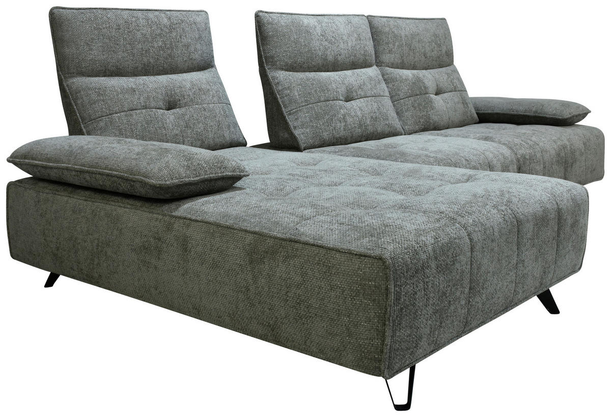 ECKSOFA Grau Chenille  - Schwarz/Grau, Design, Kunststoff/Textil (162/314cm) - Livetastic