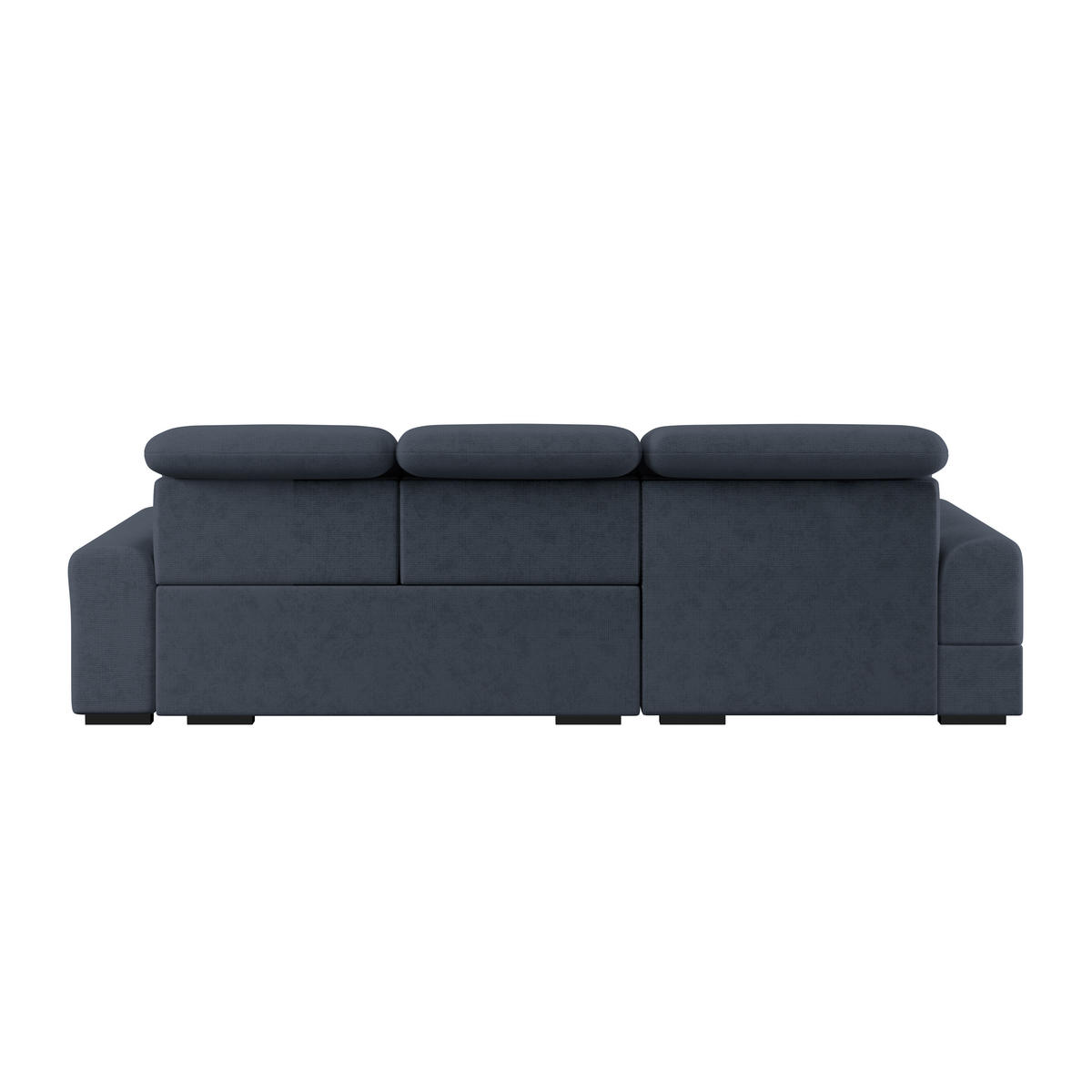 ECKSOFA Blau Chenille Rücken echt, Kopfteilverstellung  - Blau/Schwarz, KONVENTIONELL, Holz/Textil (203/286cm) - MID.YOU