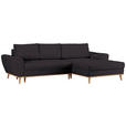 ECKSOFA in Webstoff Schwarz  - Eichefarben/Schwarz, Design, Holz/Textil (282/175cm) - Carryhome