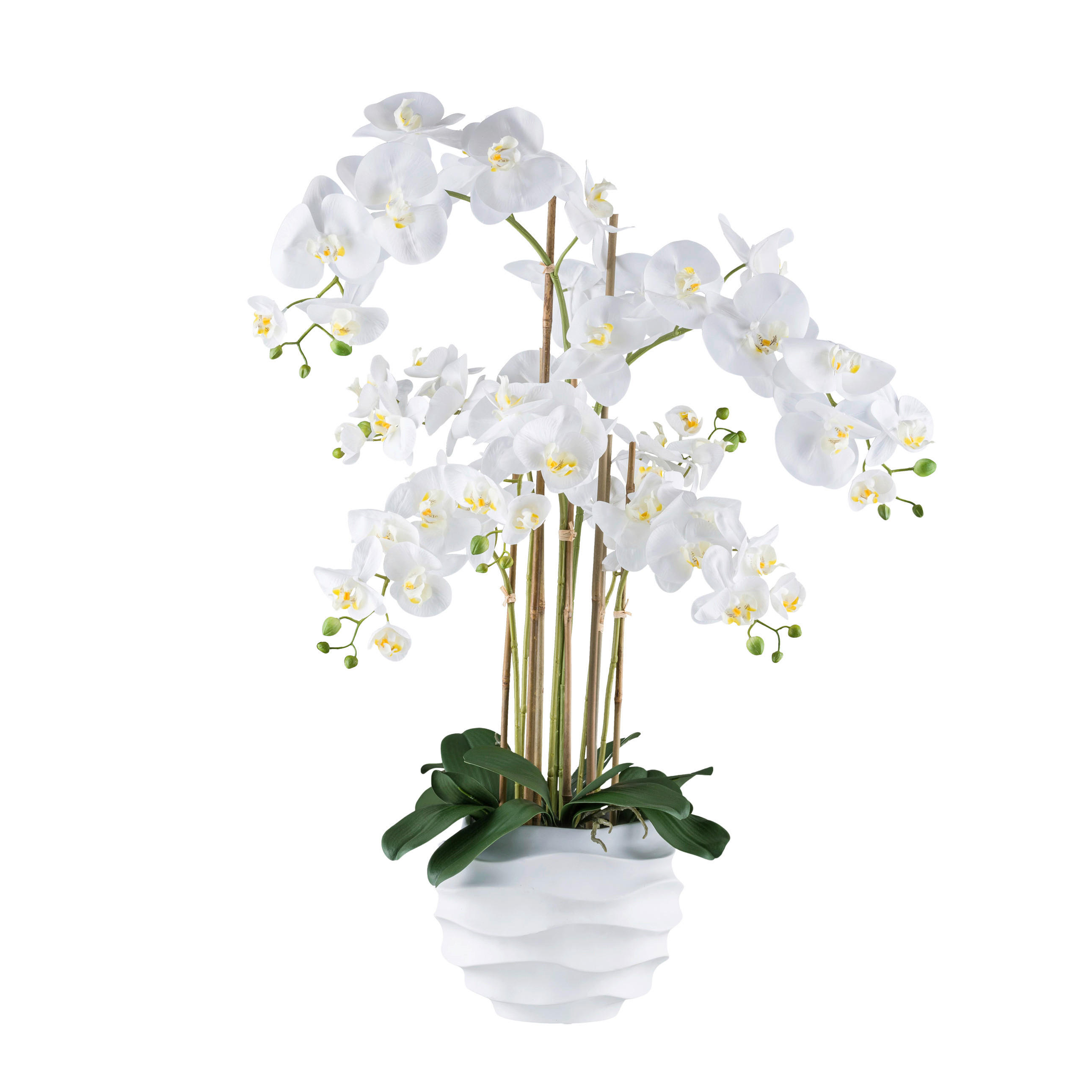KUNSTPFLANZE Orchidee 90 cm  - Weiß/Grün, Design, Kunststoff (90cm) - P & B