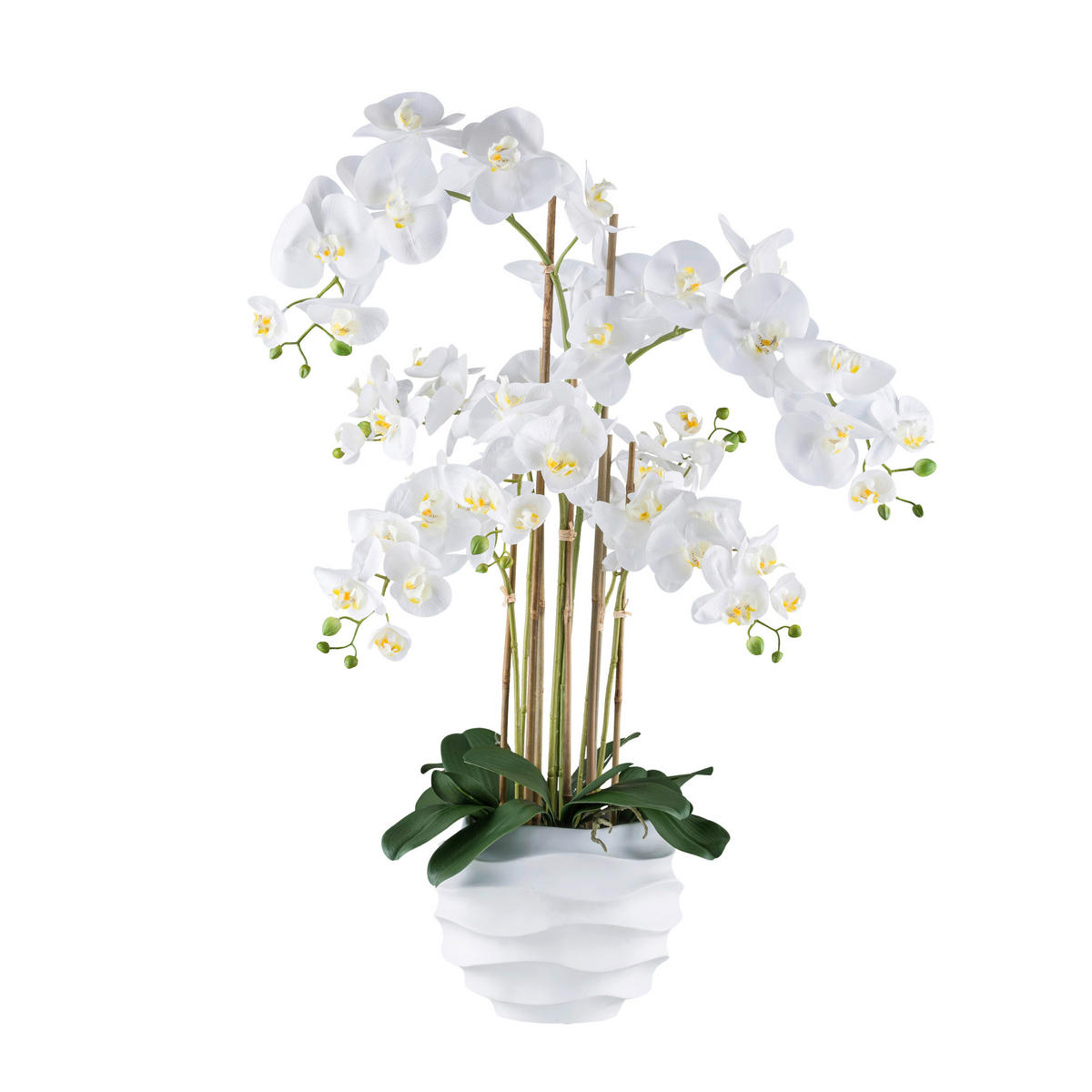 KUNSTPFLANZE Orchidee 90 cm  - Weiß/Grün, Design, Kunststoff (90cm) - P & B