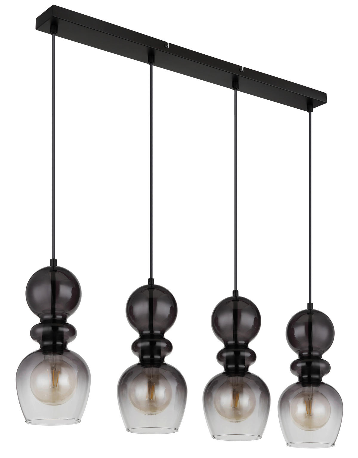 HÄNGELEUCHTE 82/15/150 cm    - Schwarz, Konventionell, Glas/Kunststoff (82/15/150cm) - Globo