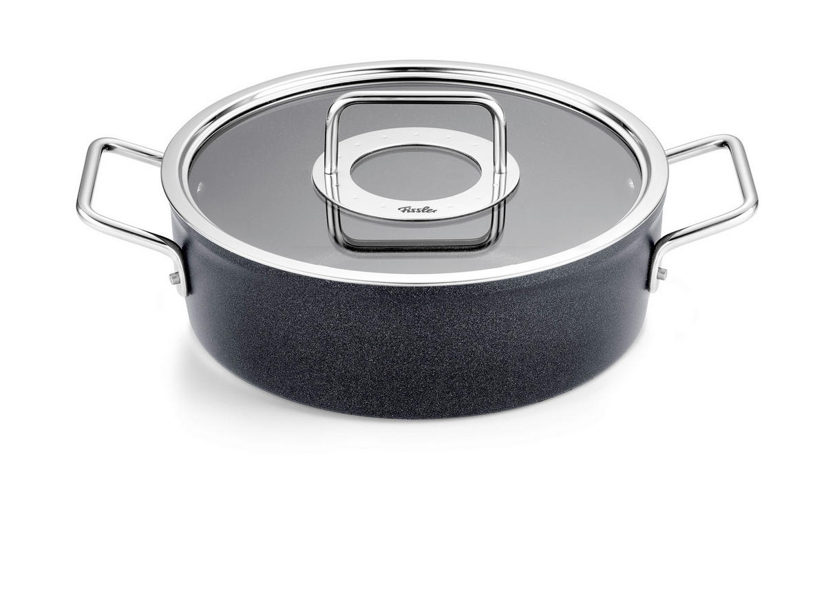 BRATENTOPF Adamant 3,1 L  - Schwarz, Basics, Glas/Metall (24cm) - Fissler