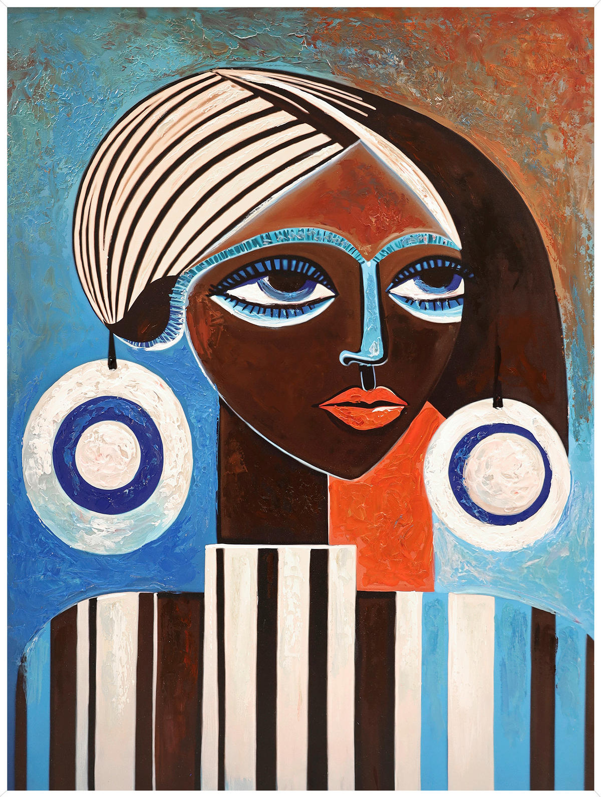 ÖLGEMÄLDE Menschen 60/80 cm  - Multicolor/Weiß, Trend, Holzwerkstoff (60/80cm) - Monee