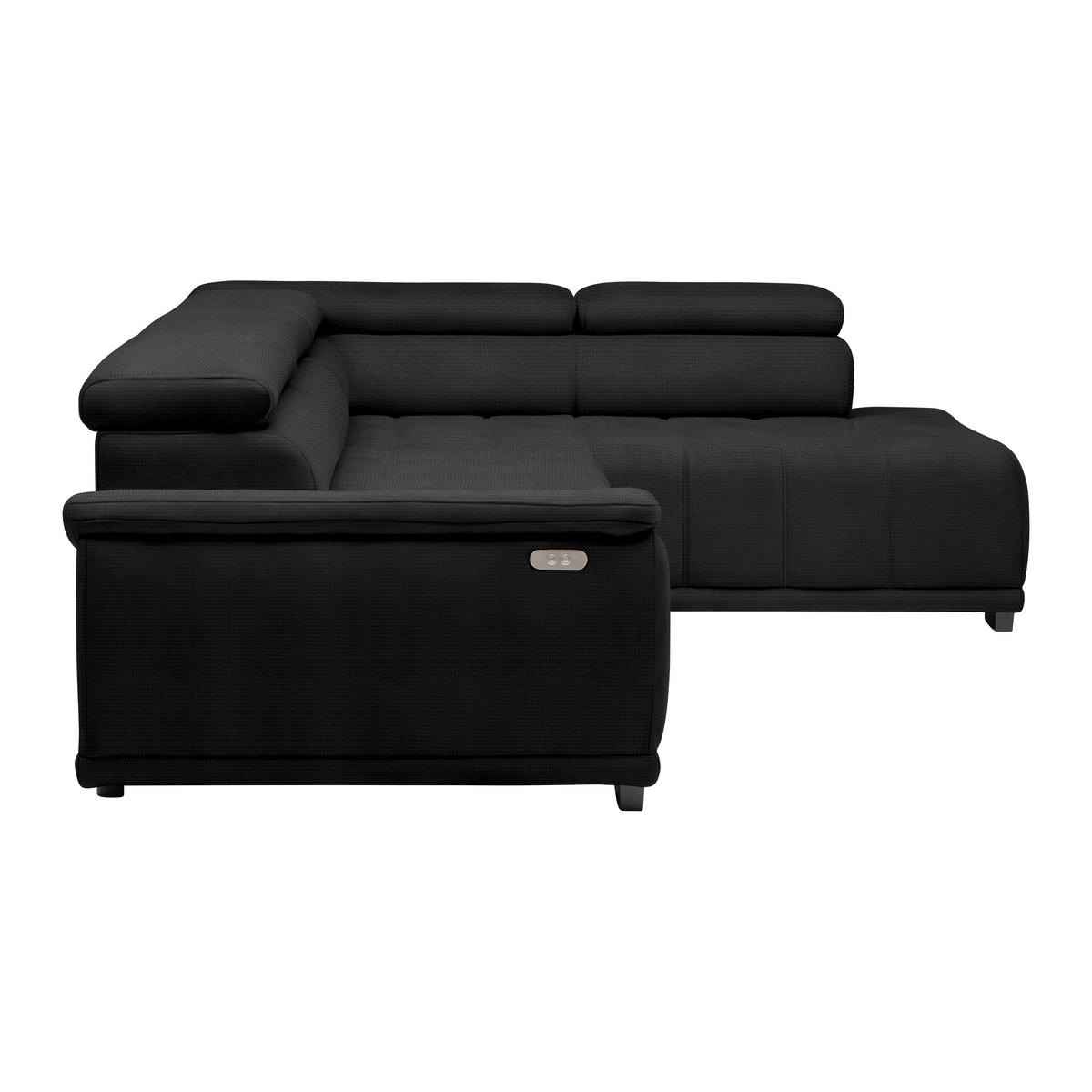 HÖRNSOFFA i chenille, vävt tyg antracit  - svart/antracit, Modern, textil/plast (283/106cm) - MID.YOU