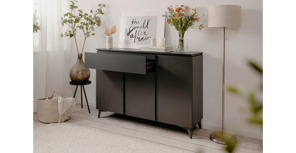 SIDEBOARD 133/92/40 cm  - Schieferfarben/Anthrazit, KONVENTIONELL, Holzwerkstoff/Kunststoff (133/92/40cm) - Carryhome