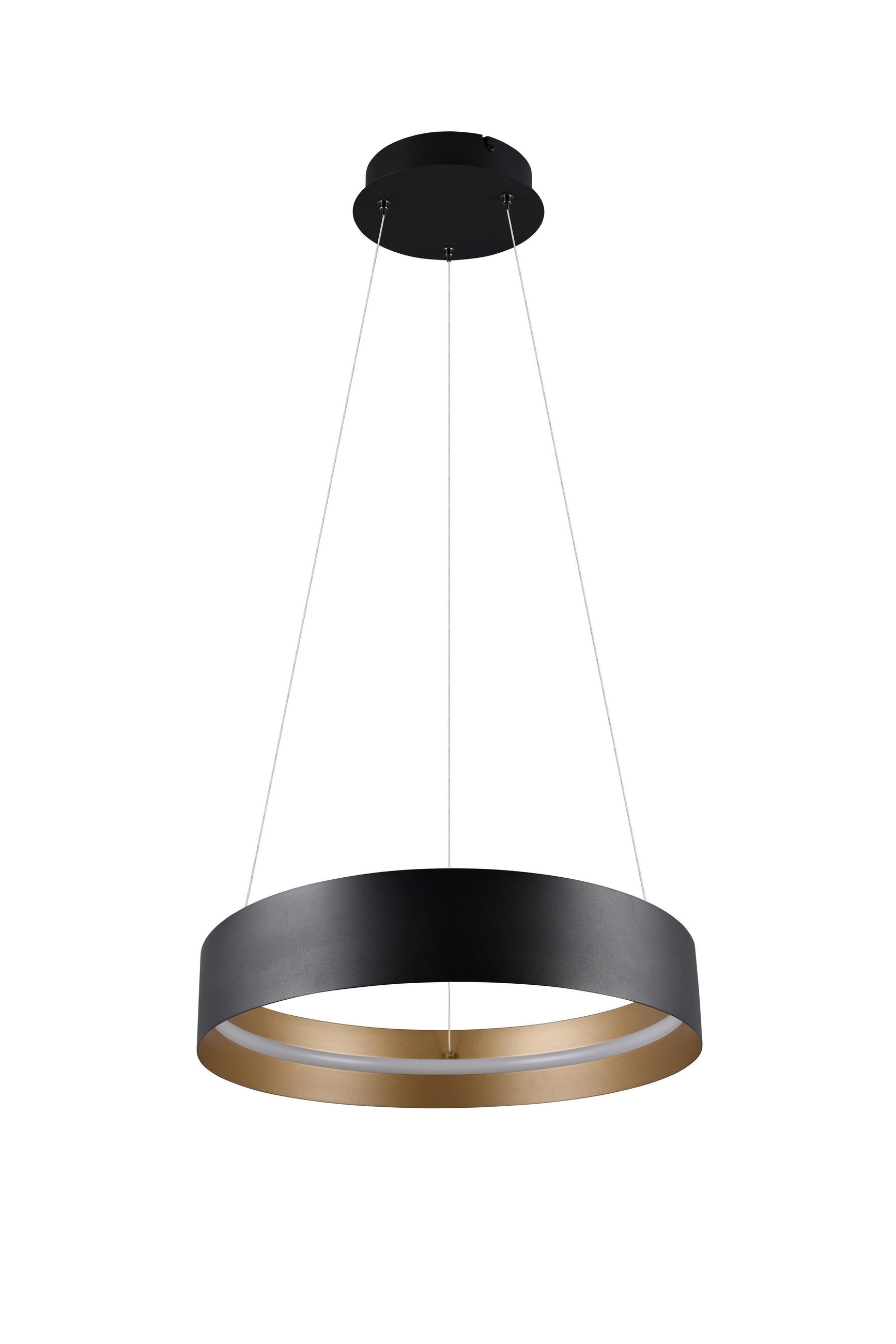 LED-HÄNGELEUCHTE Musterring 50/150 cm   - Goldfarben/Schwarz, Design, Metall (50/150cm) - Musterring