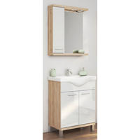 KOPALNICA   - bela/hrast sonoma, Moderno (65/195/460cm) - Ti'me