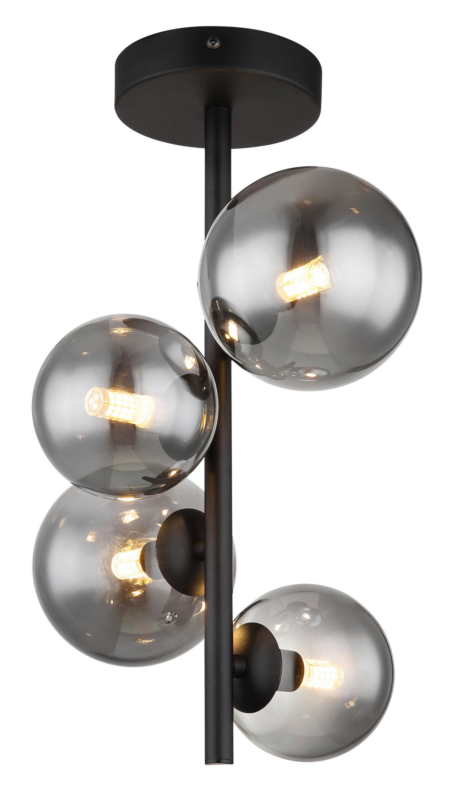 LED-DECKENLEUCHTE 27/23/40 cm   - Schwarz, Design, Glas/Metall (27/23/40cm) - Globo