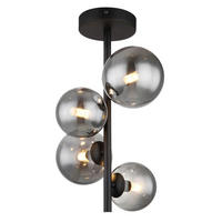 LED-DECKENLEUCHTE 27/23/40 cm   - Schwarz, Design, Glas/Metall (27/23/40cm) - Globo