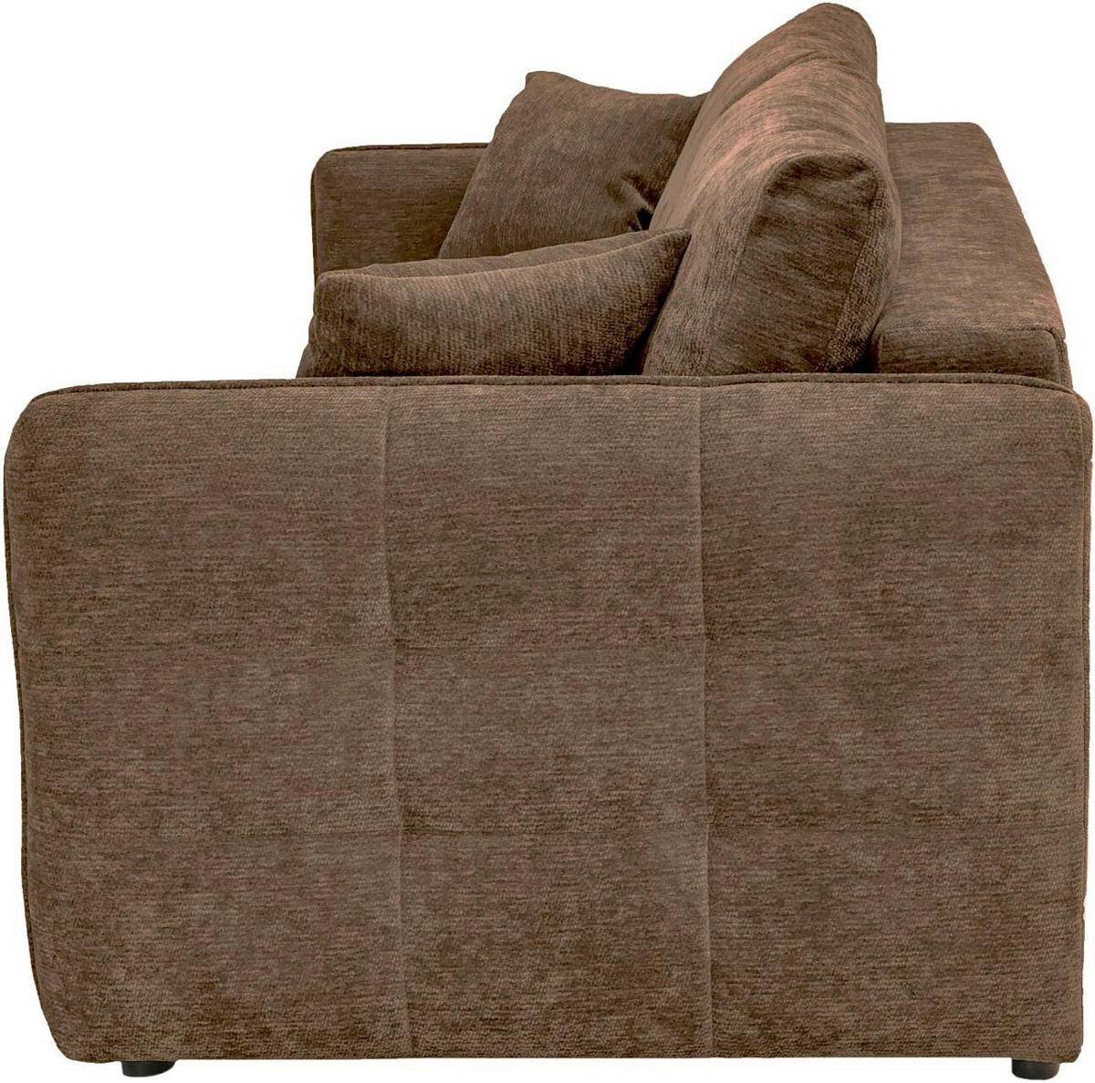 BOXSPRINGSOFA Chenille Braun  inkl. Zierkissen, Rückenkissen, Bettkasten, Schlaffunktion  - Schwarz/Braun, KONVENTIONELL, Kunststoff/Textil (235/94/103cm) - Novel