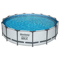 BAZÉN 457/107 cm - modrá/sivá, Basics, kov/plast (457/107cm) - Bestway