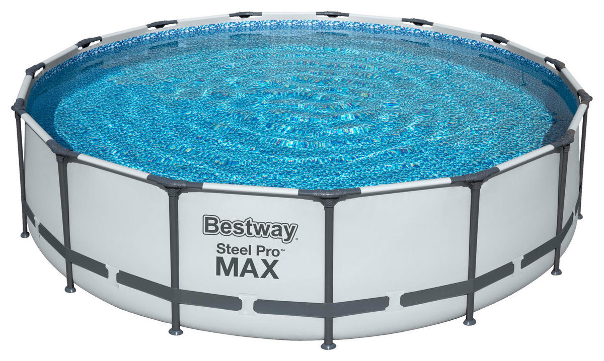 BAZÉN 457/107 cm - modrá/sivá, Basics, kov/plast (457/107cm) - Bestway