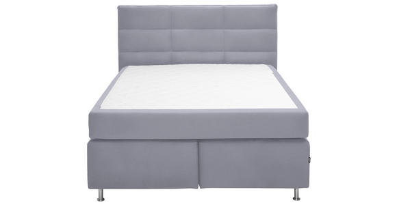 BOXSPRINGBETT 140/200 cm in Grau - Alufarben/Grau, KONVENTIONELL, Textil/Metall (140/200cm) - Dieter Knoll