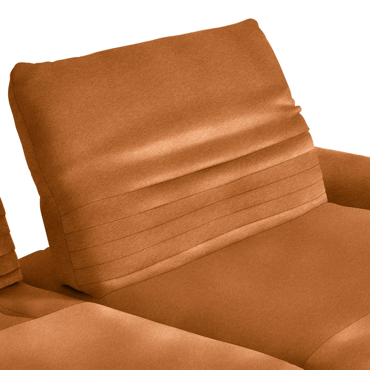 ECKSOFA  in Teddystoff Cognac  280/170-195 cm  - Cognac/Schwarz, Design, Textil/Metall (280/170-195cm) - Dieter Knoll