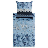 BETTWÄSCHESET Paraggi Satin 160/210 cm  65 cm/100 cm  - Blau, Design, Textil (160/210cm) - Bassetti