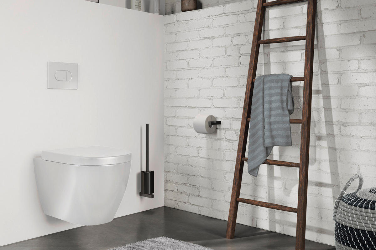 TOILETTENPAPIERHALTER - Schwarz, Basics, Metall (16,5/2,6/10cm) - Zack